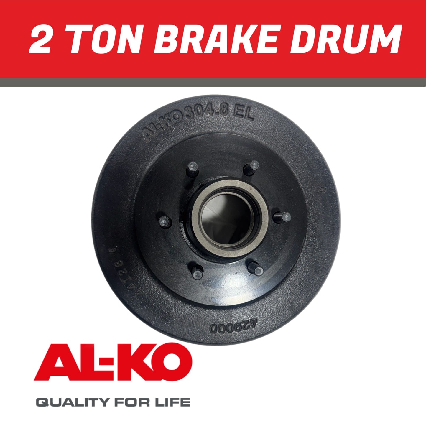 AL-KO 12 Inch 6 Stud Brake Drum Suit 2T Bearings