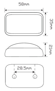 LED AUTOLAMPS 58 SERIES RED LED Marker Light