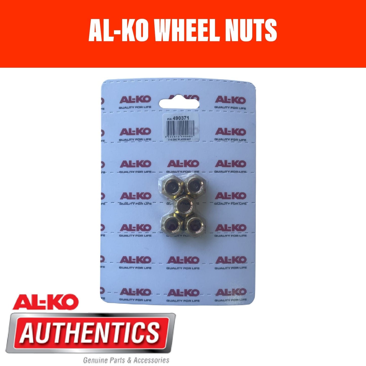 AL-KO 7/16 Wheel Nut Kit (5x Nuts)