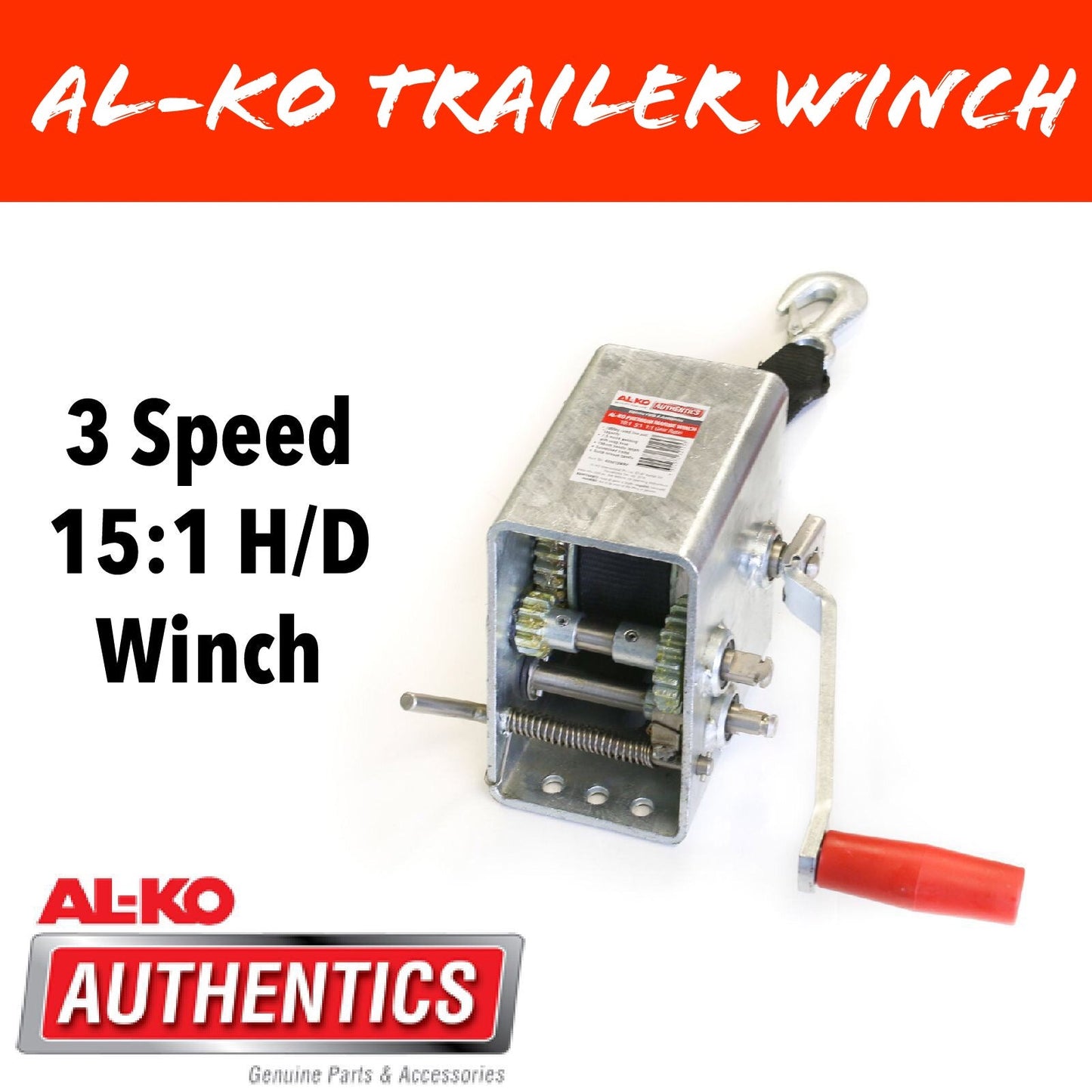 AL-KO 3 SPEED 15:1 Marine Winch with Strap