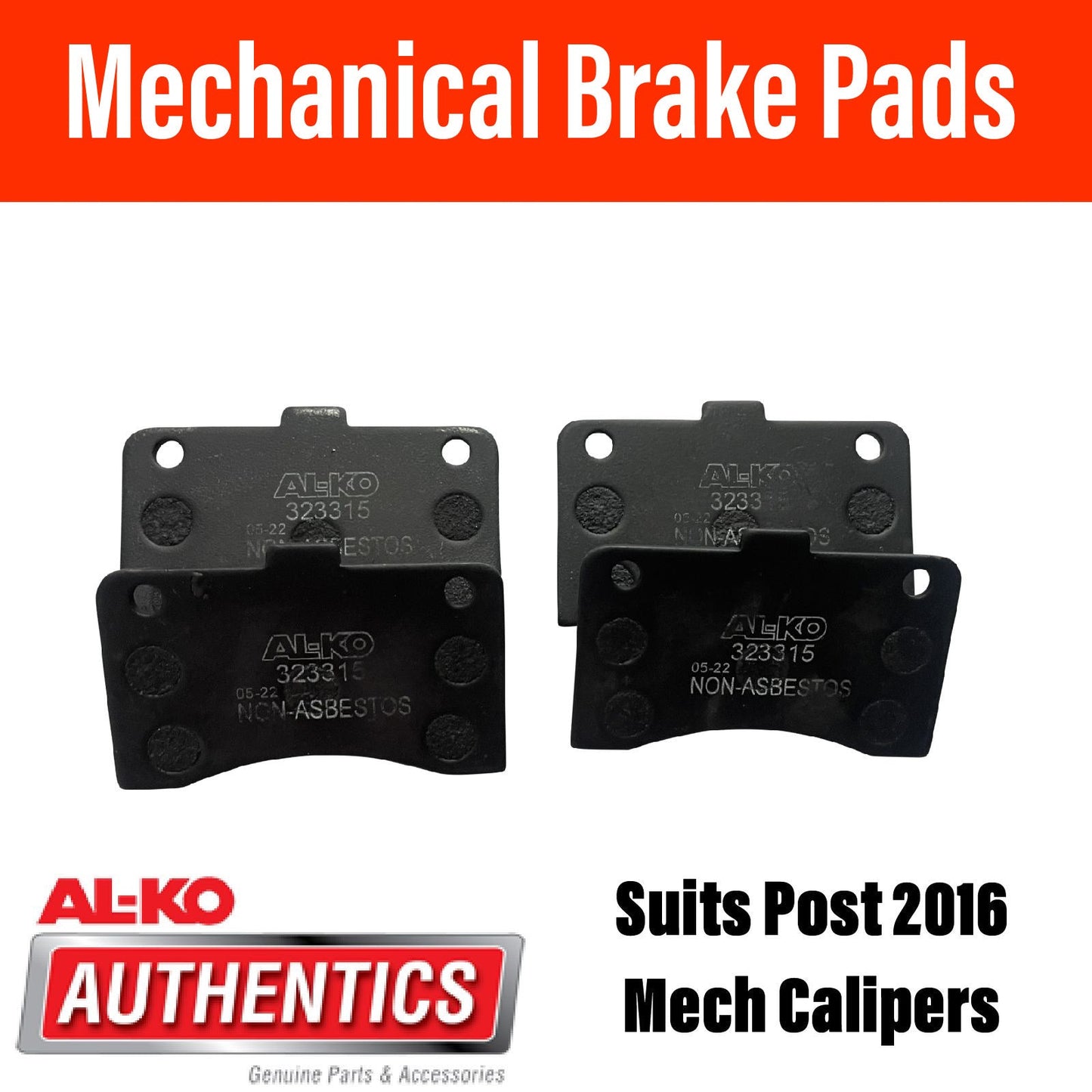 AL-KO MECHANICAL Brake Pads Post 2016