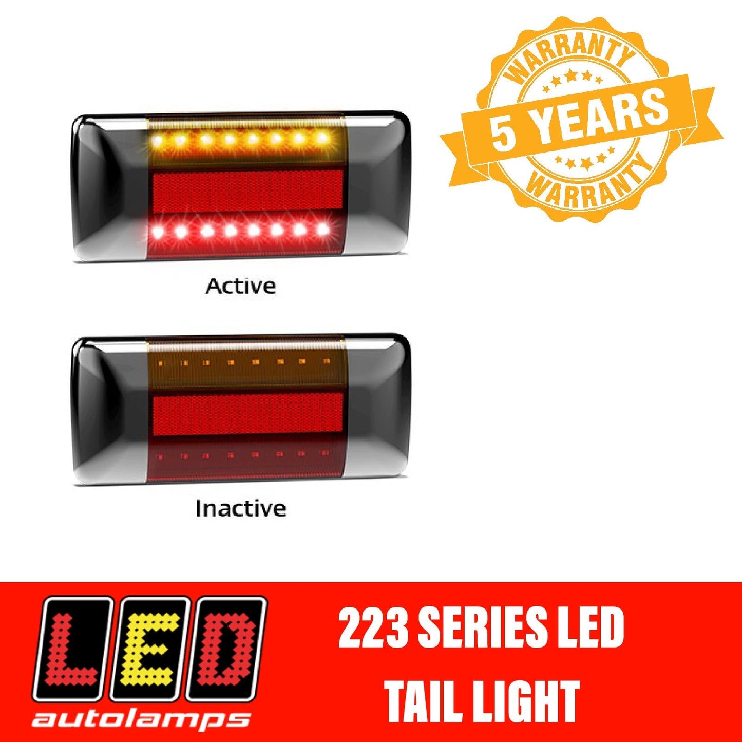 LED Autolamps 223BARM2 Black Cap LED Tail Light Assembly PAIR