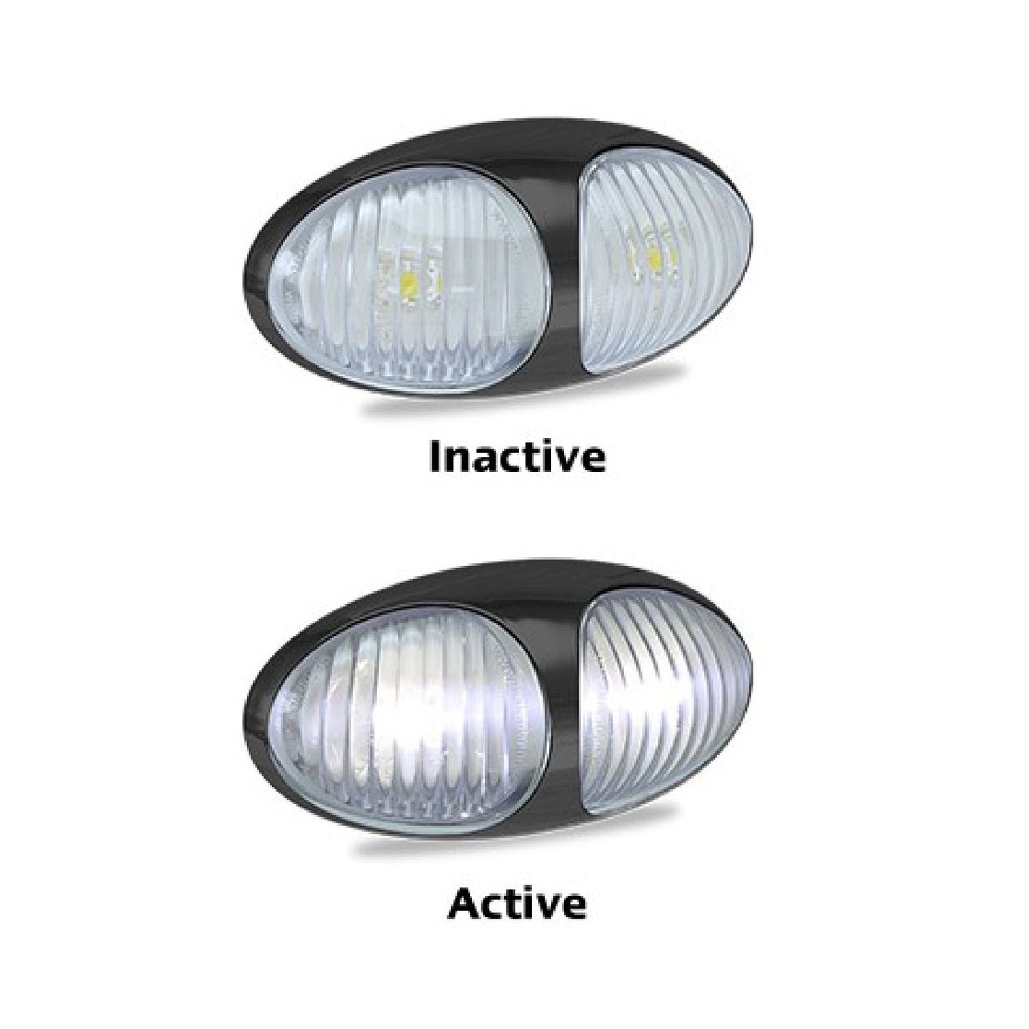 LED AUTOLAMPS White Marker Lamp Easy Fit 3M Tape 5 Year Warranty