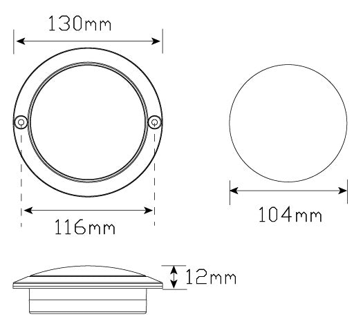 LED Autolamps 102 Series Clear Single Function Red Stop/Tail LED Light