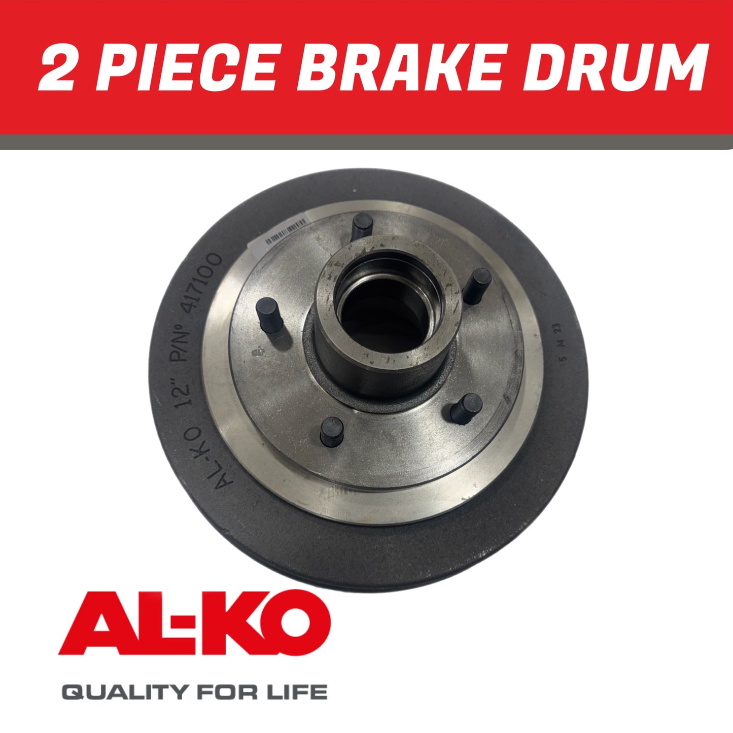AL-KO 12 Inch Hub & Drum Assembly 2T 5 Stud LCR