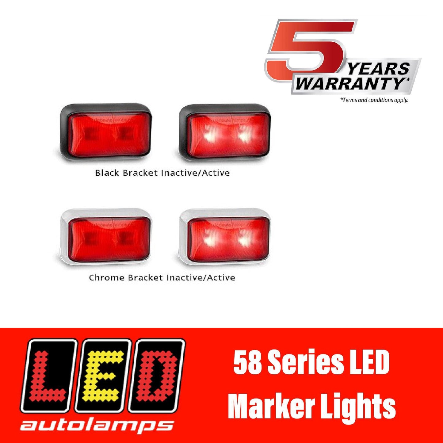 LED AUTOLAMPS 58 SERIES RED LED Marker Light