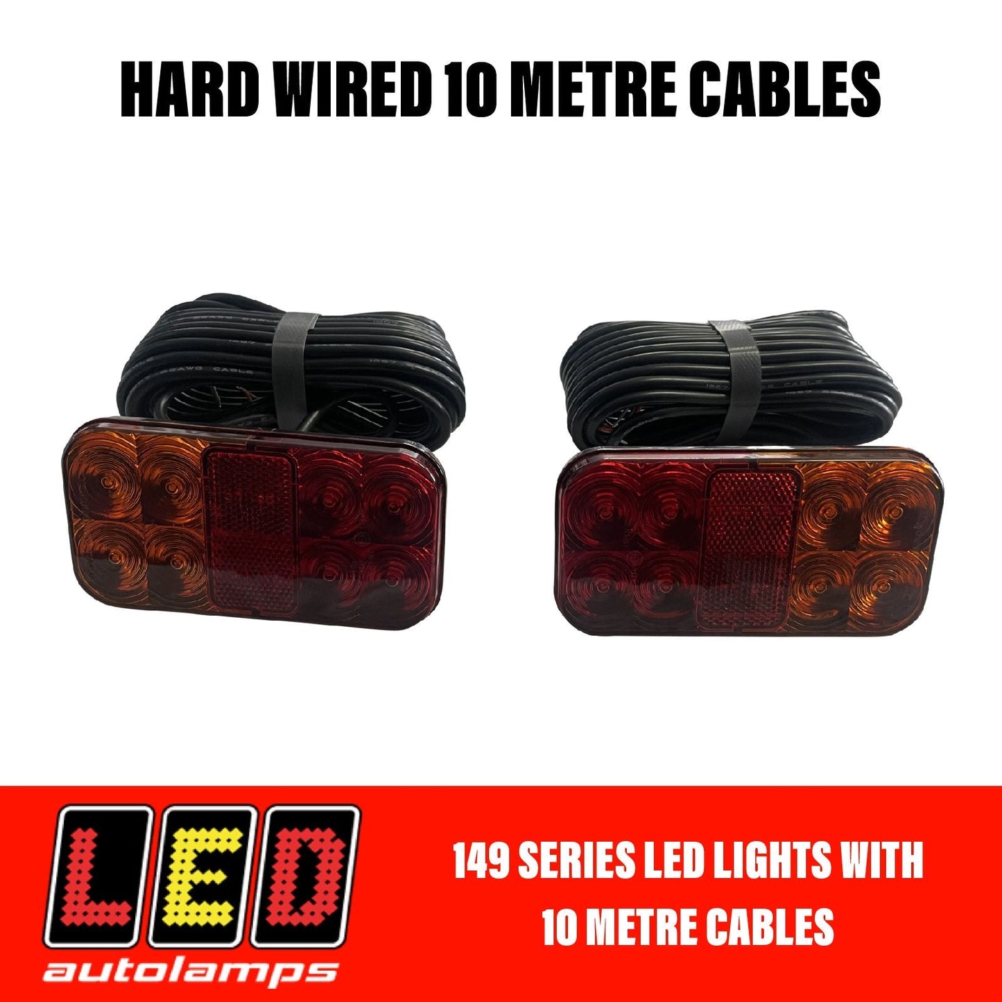 LED AUTOLAMPS 149 SERIES LIGHTS with 10 Metre Cables