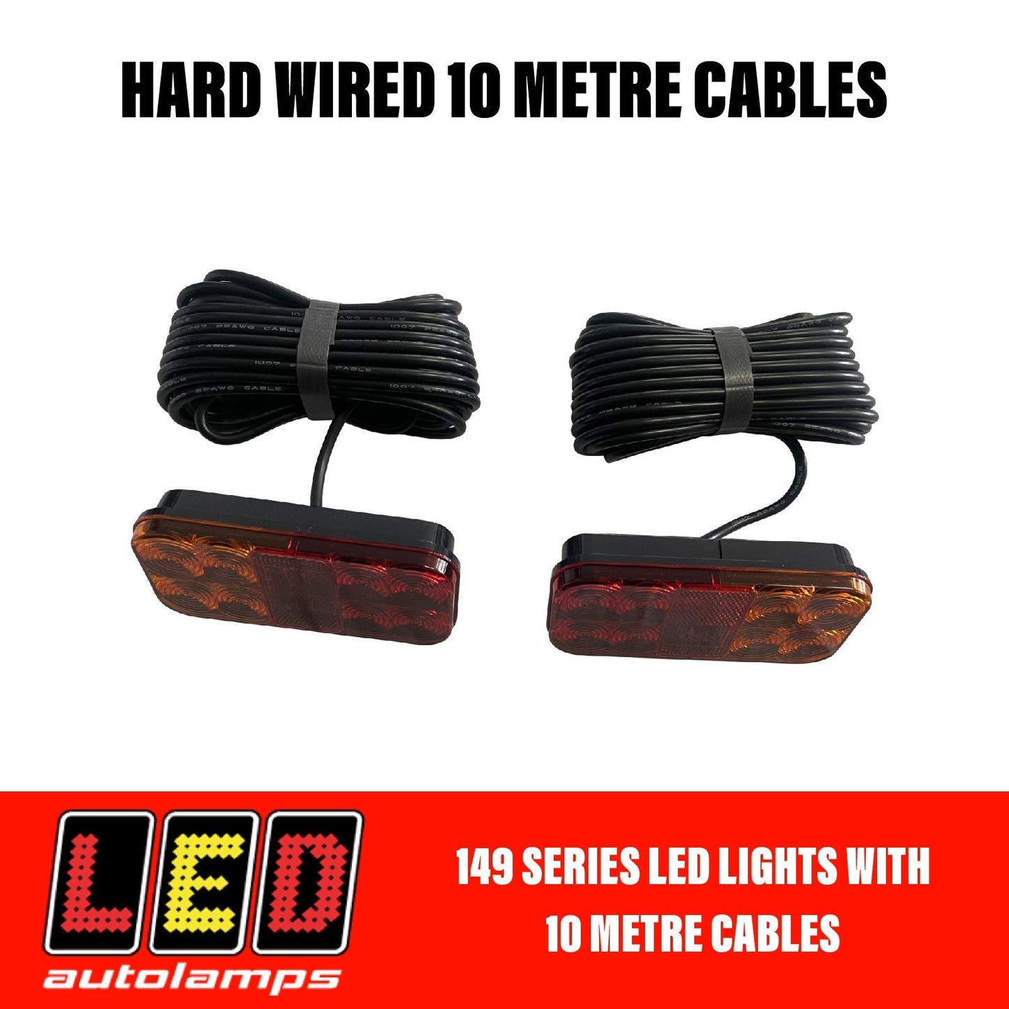 LED AUTOLAMPS 149 SERIES LIGHTS with 10 Metre Cables