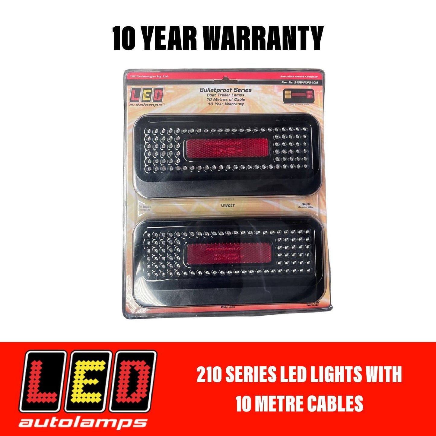 LED AUTOLAMPS 210 Series Boat Trailer LED Lights with 10 Metre Cables