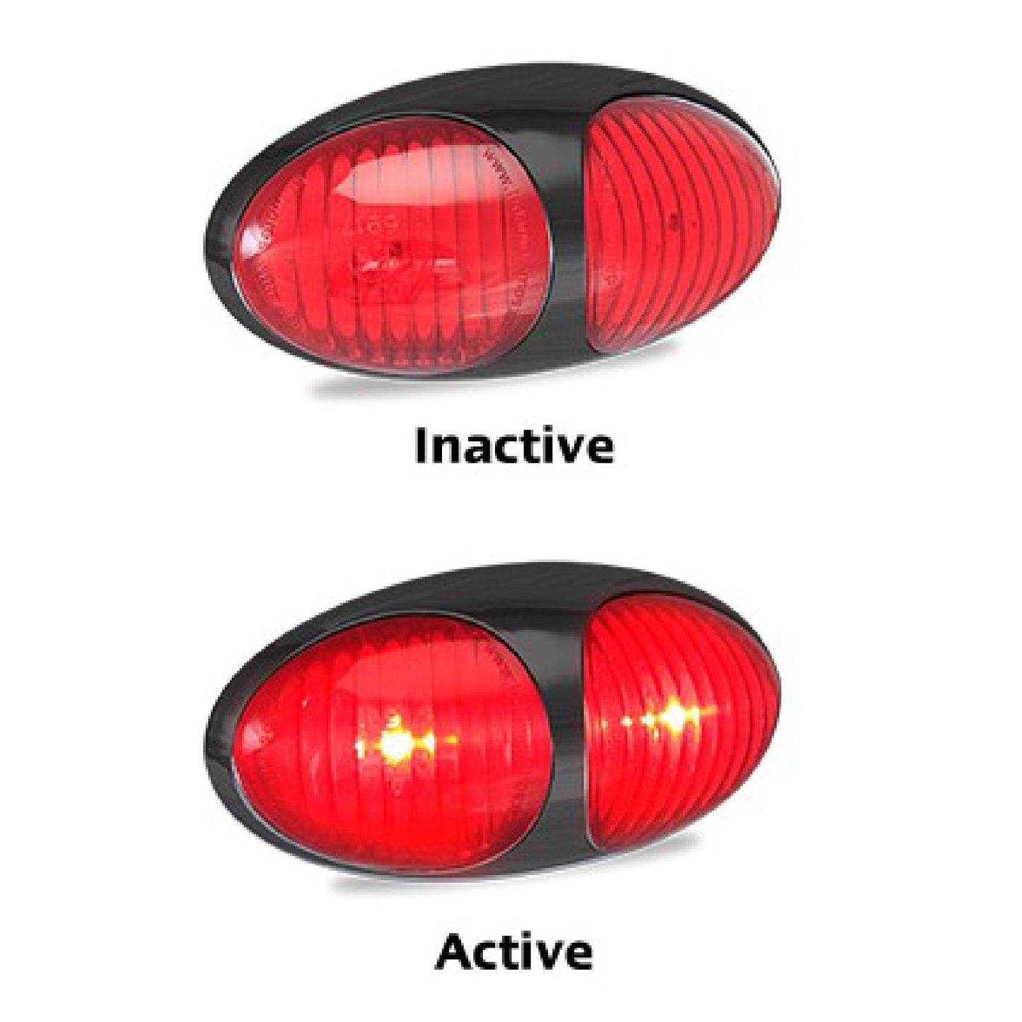 LED AUTOLAMPS Red Marker Lamp Easy Fit 3M Tape 5 Year Warranty
