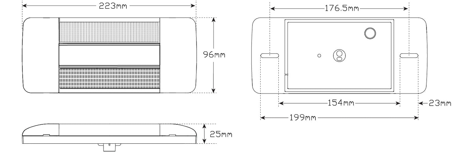 LED Autolamps 223BARM2 Black Cap LED Tail Light Assembly PAIR
