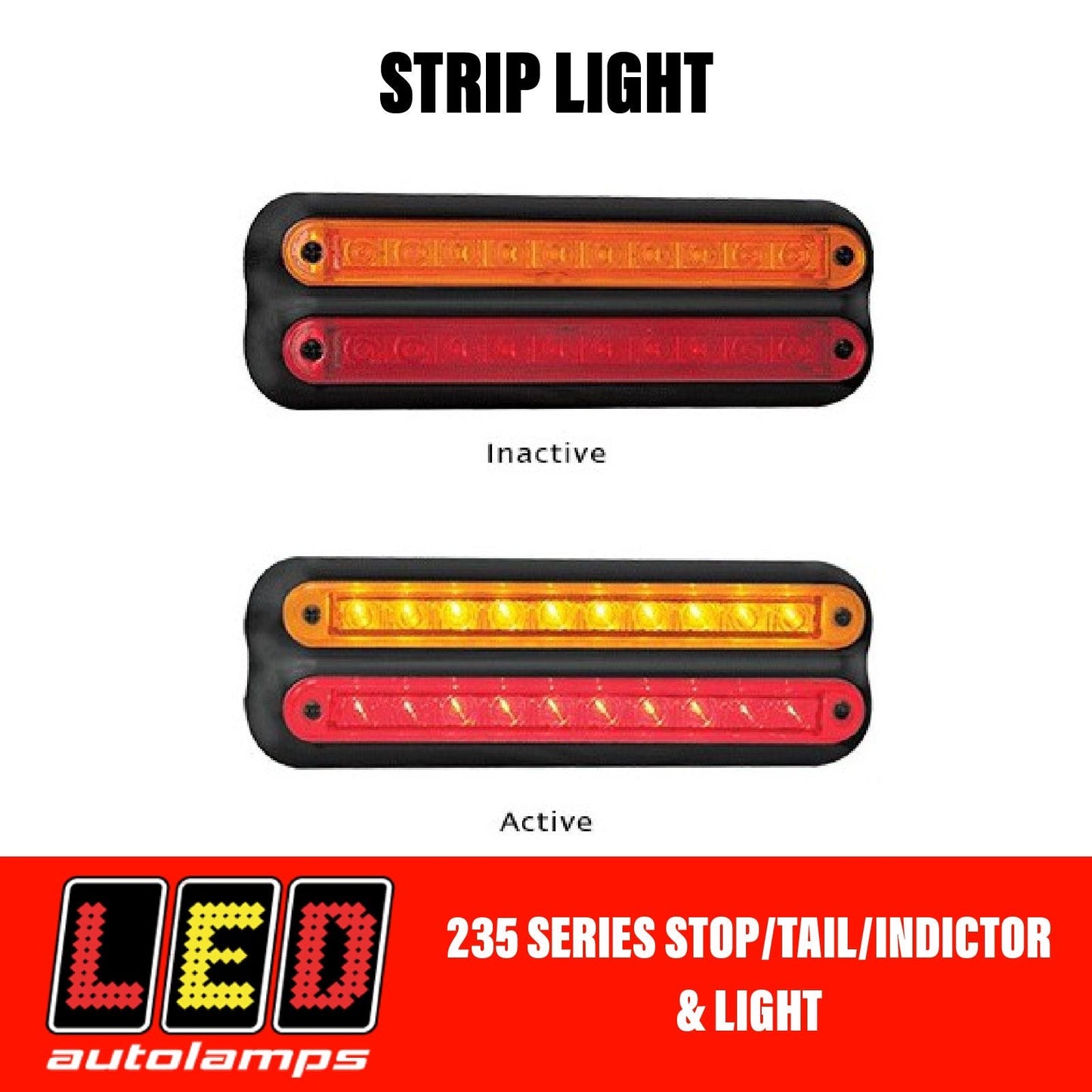 LED Autolamps 235BAR12 Stop/Tail and Indictor Strip Light